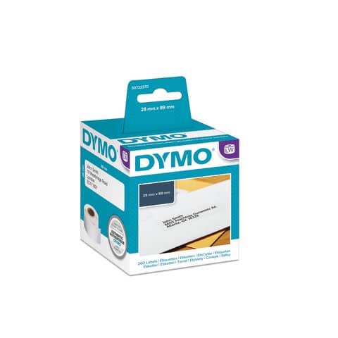 Rotoli da 130 etichette Dymo LabelWriter Indirizzi std. 28x89 mm bianco - conf. 2 pz - S0722370